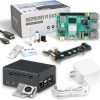 Raspberry Pi 5 8GB PCIe M.2 NVMe - Set | Metal Housing | Active Cooler | M.2 NVMe SSD PCIe Board | Official USB-C 27W Power Supply | 64GB SD Card | 4K Micro HDMI Cable