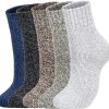 Clothclose 5 Pairs Wool Socks - Warm Wool Socks For Women/Men, Super Soft Crew Socks Boot Socks, Thick Knit Cozy Socks