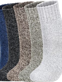 Clothclose 5 Pairs Wool Socks - Warm Wool Socks For Women/Men, Super Soft Crew Socks Boot Socks, Thick Knit Cozy Socks