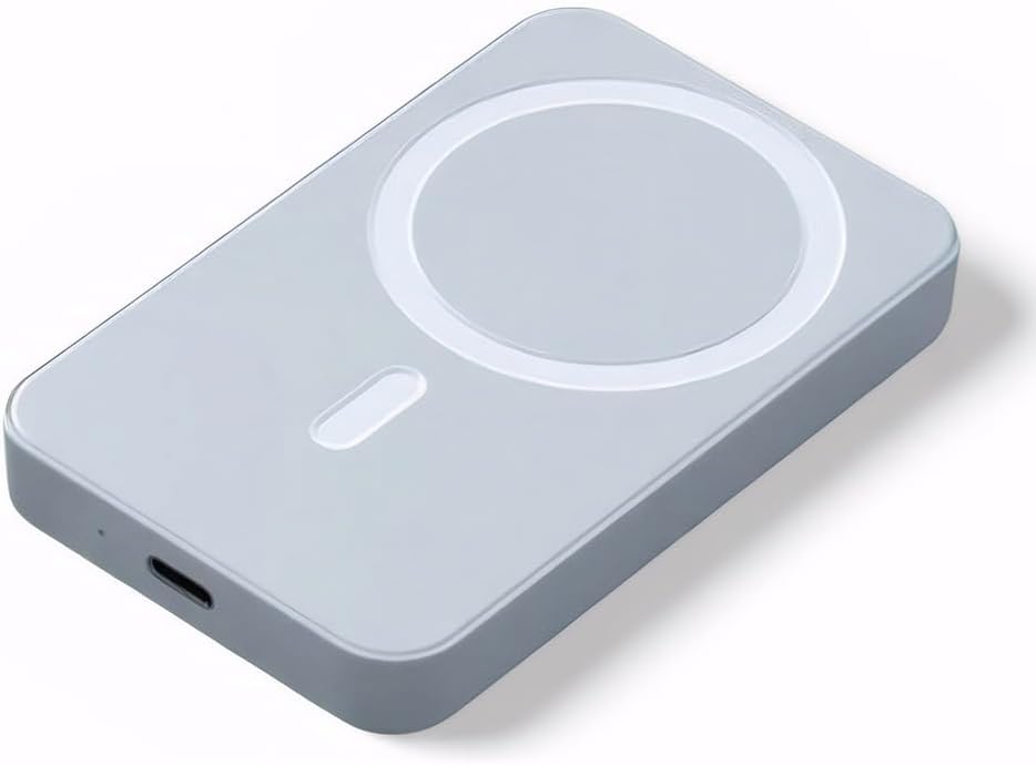 Magnetic Wireless Power Bank 10000mAh Portable Charger with 15W Fast Charging, Portable Battery Pack for iPhone 16/15/14/13/12 (White)