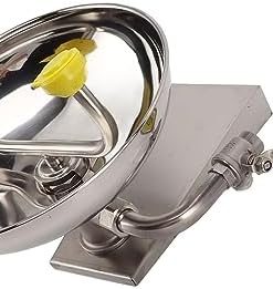 Gernie Double Nozzle Eye Wash Station, Wall Mounted Emergency Eyewash Station, 304 Stainless Steel Eye Washer Sink, First Aid Eye Wash Kit with Safety Sign for Factory Laboratory