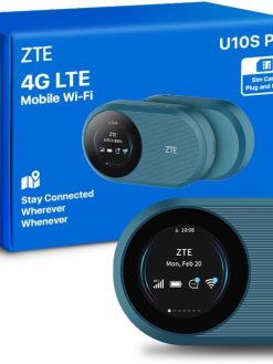 ZTE U10S Pro Blue, 4G+LTE Mobile Wi-Fi 6, Unlocked Cost-Effective Portable Travel Router, Connects 32 Devices, 3000 mAh, 10 Hours Battery Life, Runs on All Worldwide Networks