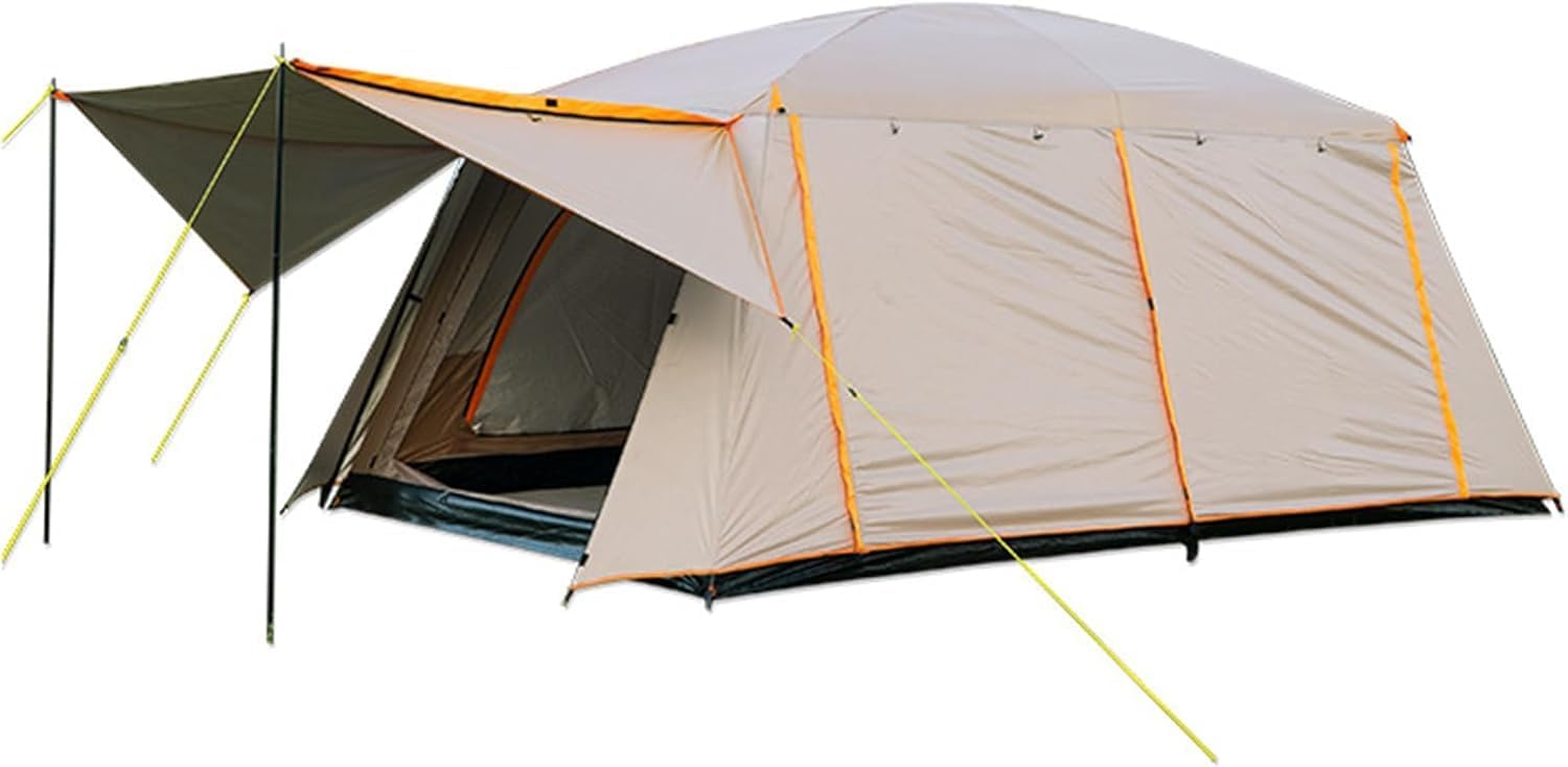 Adventure Lab Large Tent 6-10 person | Family Cabin Tents | 2 Rooms,3 Doors and 3 Windows | Straight Wall | Waterproof Double Layer | Big Tent for Outdoor,Picnic,Camping,Family Gathering