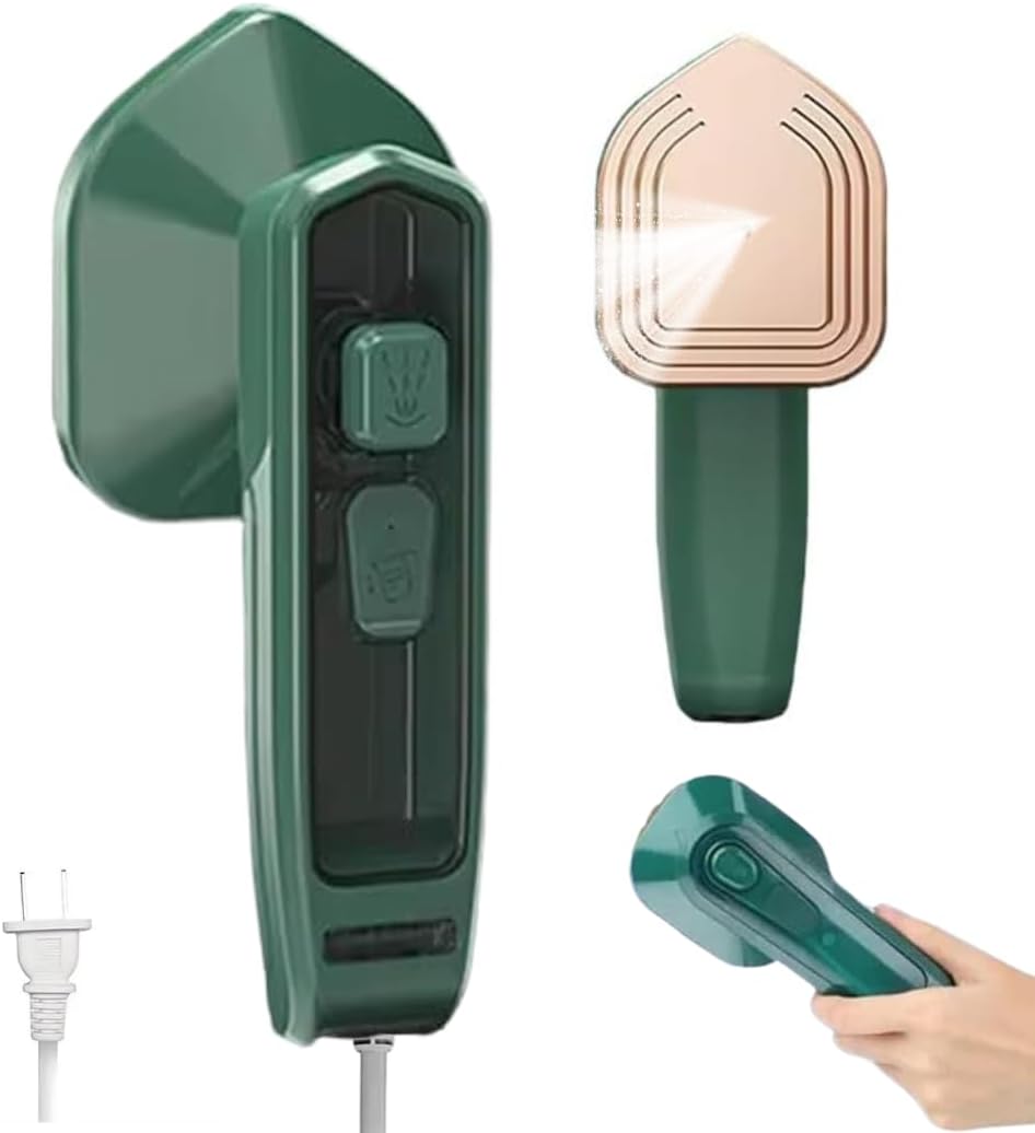 Mini Garment Steamer,2-IN-1 Foldable Handheld Travel Steam Iron for Clothes,1100W, 15S Fast Heat-up, 3 Steam Levels Output, Powerful Steamer, Portable Fabric Mini Iron Wrinkle Remover for Home