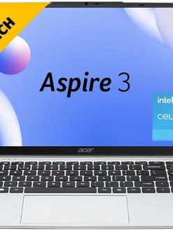 Acer Aspire 3 Laptop with 15.6" FHD IPS Anti-glare Display, Celeron® N4500, 8GB RAM, 512GB SSD, Integrated Intel UHD Graphics, Eng Arb, W11 Pro, Silver
