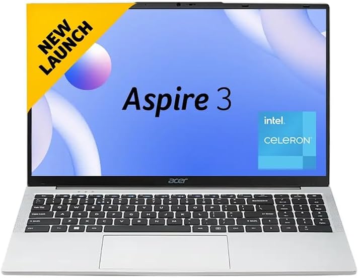 Acer Aspire 3 Laptop with 15.6" FHD IPS Anti-glare Display, Celeron® N4500, 8GB RAM, 512GB SSD, Integrated Intel UHD Graphics, Eng Arb, W11 Pro, Silver