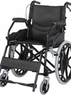 Foldable Lightweight Manual Wheelchair for Elderly and Children - Durable Steel Frame, Easy Folding