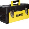 DANNIO 14 inch Pro Box, Plastic and Steel Tool Box with Handle, Portable Tool Case with Locking Lid, Tool Storage Organizer