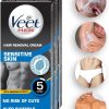 Veet Hair Removal Cream for Men, Sensitive Skin, 50g Each (Pack of 3) packaging may vary