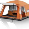 Camping Tent, 3-5/4-8/8-12 Man Tents Waterproof, with Spacious Camping Tents Light and Practical Family Tent Living Area, Privacy Changing Room Shelter, for Hiking Party Orange 380 * 260 * 190cm