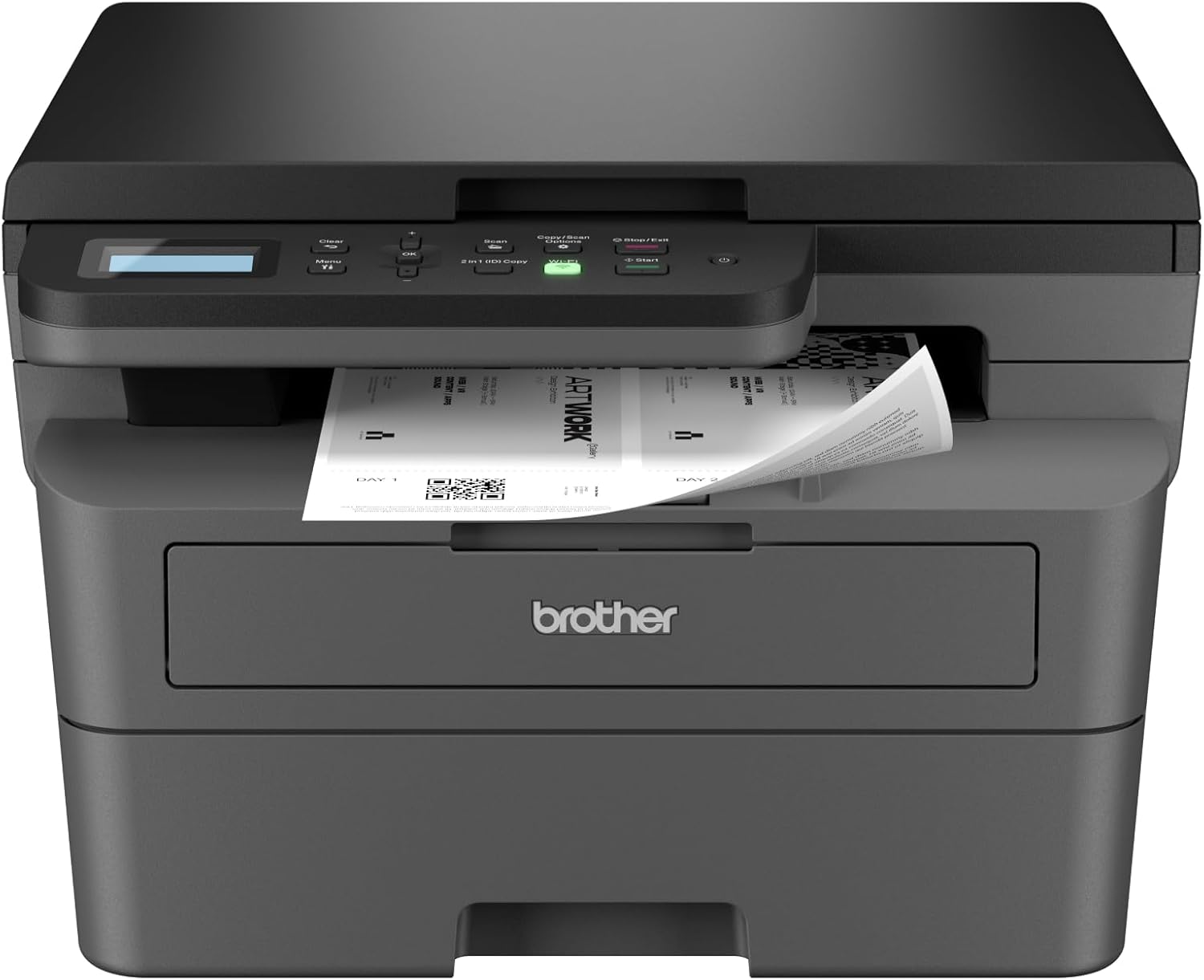 Brother Wireless All In One Monochrome Laser Printer, DCP-L2625DW, Automatic 2 Sided Print, Mobile Printing & Scanning, Network & High Speed USB Connectivity, High Yield Ink Toner, Black