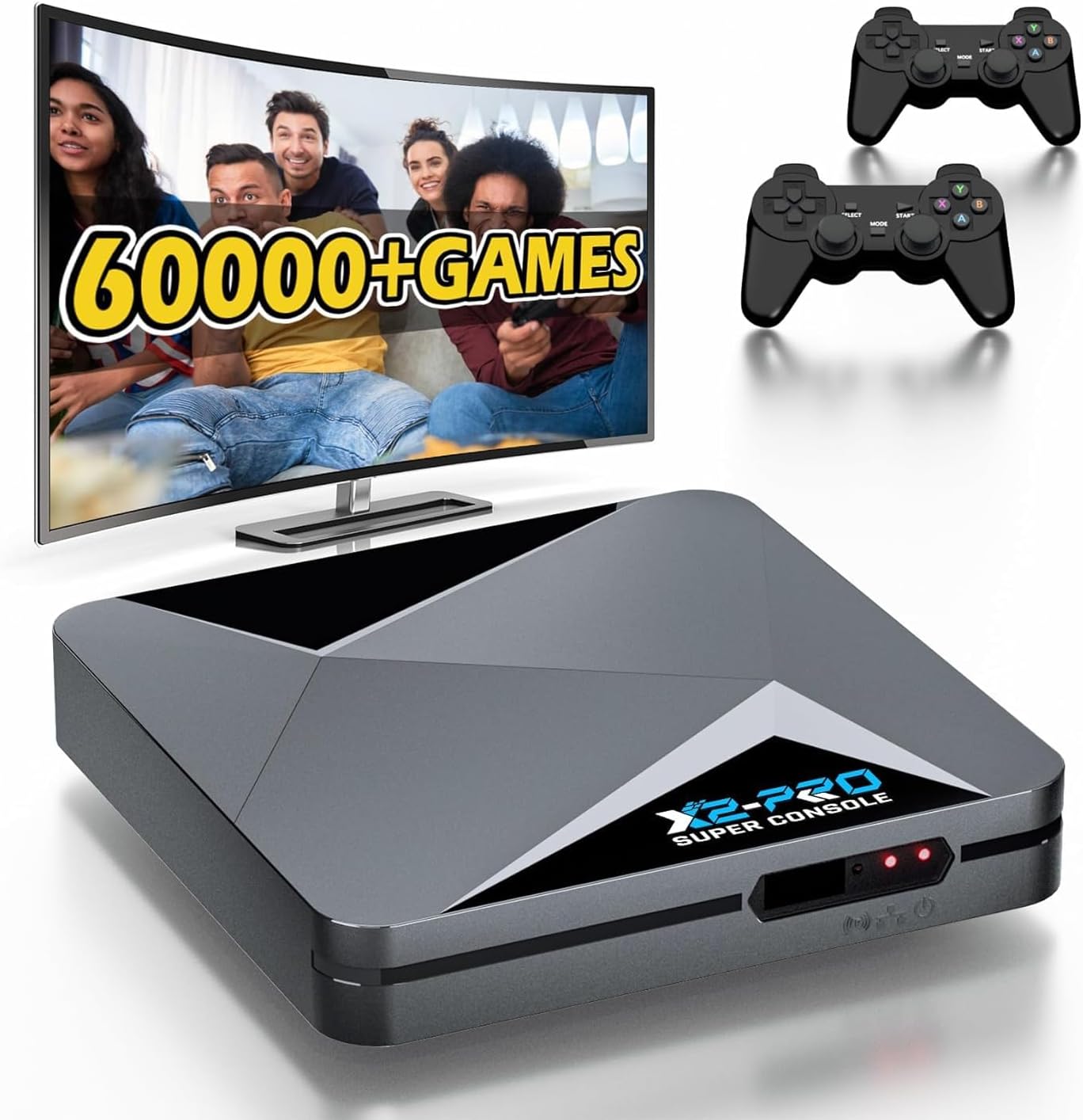 Retro Game Console Emulator Console - Super Console X2 PRO, 60000+ Video Games, Plug & Play Retroplay Console, Video Game Console Compatible 70+ Emulators, 3 Systems, 4K UHD, 2.4G + 5.0G, BT 5.0