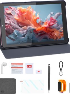 C idea 9inch Tablet Android 13 Tablet,8GB RAM, 512GB ROM,5G LTE with SIM Card Slot,1280 * 800 IPS Display,8000mAh Battery,WiFi & Bluetooth - Includes Protector Case & Stylus,CM935pro(Pink)