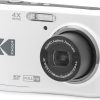 KODAK PIXPRO FZ45-WH 16MP Digital Camera 4X Optical Zoom 27mm Wide Angle 1080P Full HD Video 2.7" LCD Vlogging Camera (White)