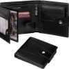 EXCEFORE Genuine Leather Wallets for Men, Leather Multi-Functional RFID Blocking Wallet with 17 Credit Card Slots, Multi Card Holder Slim Mens Wallet with Zipper Coin Purse, Bifold Wallet (Black)