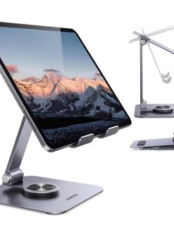 UGREEN iPad Stand 360° Rotatable Metal Phone and Tablet Stand Holder for Desk Adjustable Foldable Tablet Mount Compatible with All up tp 13'' Devices iPhone 16 Pro Max iPad Pro/Air/Mini Galaxy Tab