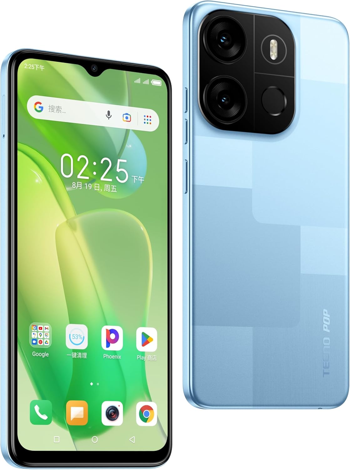 Tecno Pop 7 64+2GB, 6.6 inch Big Screen, Capri Blue