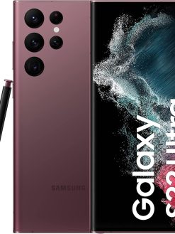 Samsung Galaxy S22 Ultra 5G Dual sim Mobile Phone 256GB SIM Free Android Smartphone Burgundy- International Version (Renewed)
