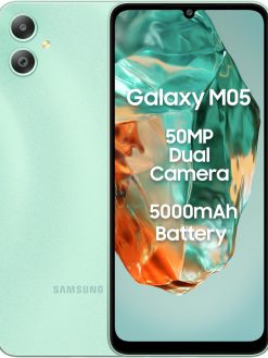 Samsung Galaxy M05 (Mint Green, 4GB RAM, 64 GB Storage) | 50MP Dual Camera | Bigger 6.7" HD+ Display | 5000mAh Battery | 25W Fast Charging | 2 Gen OS Upgrade & 4 Year Security Update | Without Charger