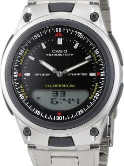 Casio Men's Watch - AW-80D-1AVDF Black Dial, Silver Band