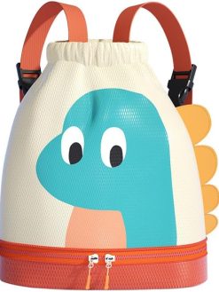 Kids Swim Bag with Wet/Dry Compartments - Waterproof Backpack for Swimming Gear - Leakproof Pouch & Anti-Jam Zipper - Lightweight for Boys & Girls