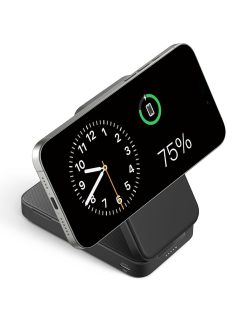 Anker Power Bank, Qi2 Certified 15W Ultra-Fast MagSafe-Compatible Portable Charger, 6600mAh Pack with Adjustable and Foldable Stand, For iPhone 16/15 Series (USB-C Cable Include) (White, 6600mAh)