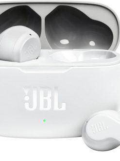 JBL Wave200 True Wireless Earbud Headphones, Deep Powerful Bass, 20H Battery, Dual Connect, Hand-Free Call, Voice Assistant, Comfortable Fit, IPX2 Sweatproof, Pocket Friendly - White, JBLW200TWSWHT
