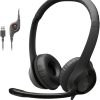 Logitech H390 Wired Headset, Stereo Headphones with Noise Cancelling Microphone, USB, In Line Controls, PC/Mac/Laptop BLACK 981-000014, ClearChat, 1 Pack