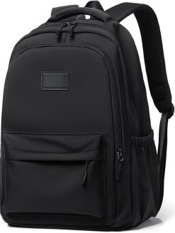 Qiccijoo Travel Laptop Backpack Computer Backpack for Women Men Business Work Backpack Durable Anti Theft College School Computer Bag Fits 17 Inch Notebook & Laptop(Black)