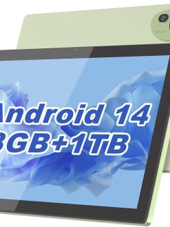 C idea10.1 Inches Tablet,Android 14 Tab,5G Tablet Dual SIM 8GB RAM 1TB ROM,10000mAh Battery With Bluetooth Keyboard,Mouse and Speaker CM8200plus (Green)