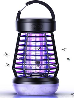 ZULY® Mosquito Killer - 2000V Grid, 2000mAh, UV 365-395nm, AI Trapping, Body Heat Sim, 4-Mode Light (White/Red/Strobe/SOS), USB-C, Portable for Indoor/Outdoor/Camping/Car, Eco-Friendly