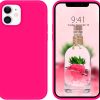 DOMAVER iPhone 12 Silicone Case, iPhone 12 Pro Phone Case Rubber Shockproof Soft Gel Microfiber Lining Full Body Protection Phone Cases for iPhone 12/iPhone 12 Pro 2021 6.1" Hot Pink