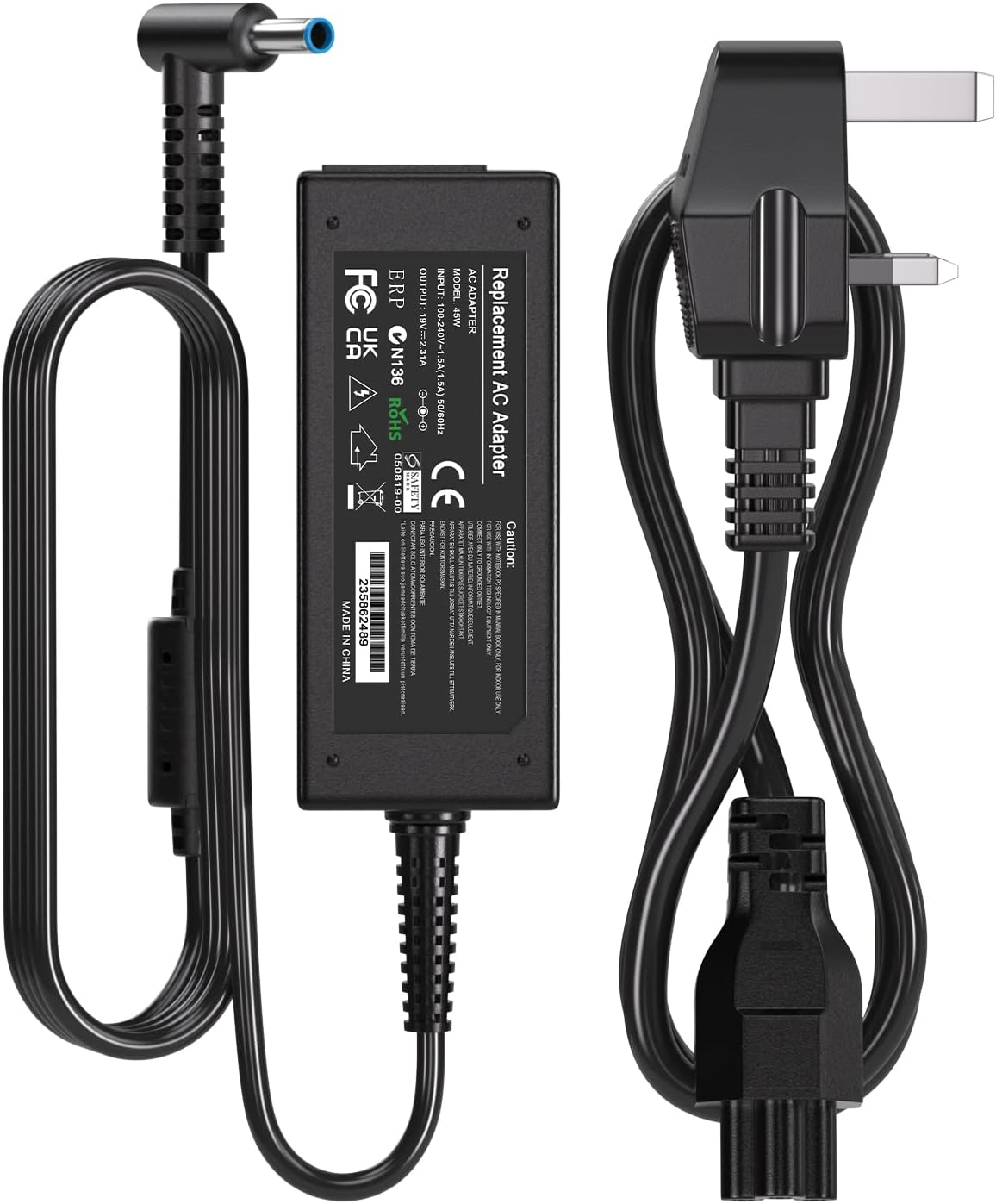 CBYKJ 45W HP Laptop Charger, 19.5V 2.31A Power Supply for Stream 11 13 14, Pavilion 11 13, Chromebook 11 14, Spectre x360 x2 11 13, ProBook 430 G3 G4 and More (4.5mm * 3mm)
