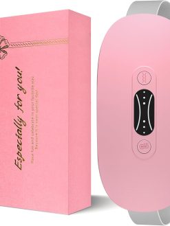 LISACOOL Portable Heating Pad for Period Cramps Cordless Menstrual Heating Pad with 3 Heat Levels and 3 Massage Modes, Birthday Gifts for Women and Girls (Pink)