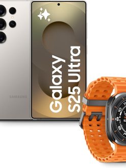 Samsung Galaxy S25 Ultra AI Phone, 512GB Storage, 12GB RAM, Titanium Gray, Android Smartphone, 200MP Camera, S Pen, Long Battery Life (UAE Version) + Galaxy Ultra Smartwatch, 47mm, Fitness Tracker