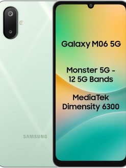 SAMSUNG Galaxy M06 5G (sage green 128 GB) (4 GB RAM)| Dimensity 6300 Processor| 50MP Dual Camera | 8MP Front Camera | 5000mAh Battery | 25W Fast Charging | 90Hz Display | Dual Sim