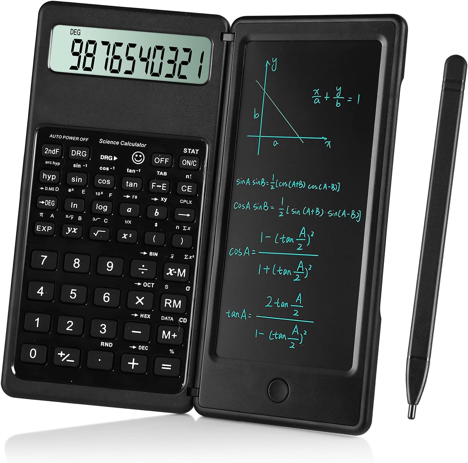IPepul Scientific Calculators for Students, 10-Digit Large Screen, Math Calculator with Notepad, Classroom Must Haves for Middle High School Supplies & College (Black)