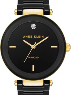 Anne Klein Damenuhr mit Keramikarmband, AK/1018BKBK
