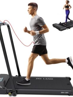 SKY LAND 2HP Foldable Under Desk Treadmills, Compact Walking Pads with Bluetooth, LCD Display, Remote Control, Two-Speed Modes for Home, Office & Gym