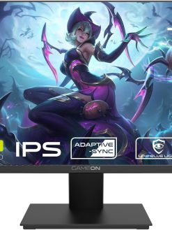 GAMEON 24 inch monitor, Full HD 1920x1080p HDMI and VGA with Ergonomic Tilt, Eye Care Technology with Blue Light Filter and Anti-Glare, Adaptive-Sync and Built-in-speakers