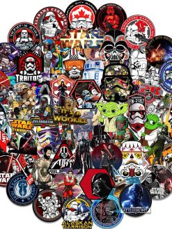 Trendy Star War Stickers|100Pcs|Cool Waterproof Vinyl Stickers for Laptop HydroFlask Skateboard Phone Computer Bicyle Car Tablet Waterbottle Luggage, Funny Decals Gift Pack for Teen Adult Girl Boy.
