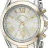 U.S. POLO ASSN. Women's Quartz Watch, Analog Display and Gold Plated Strap USC40117