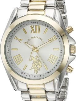 U.S. POLO ASSN. Women's Quartz Watch, Analog Display and Gold Plated Strap USC40117