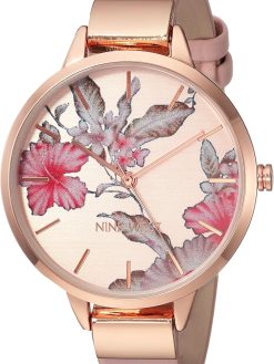 Nine West Women's Floral Dial Strap Watch