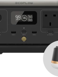 ECOFLOW Portable Power Station RIVER 2, 256Wh LiFeP04 Battery/ 1 Hour Fast Charging, Up To 600W Output, Solar Generator for Outdoor Camping/RVs/Home Use