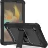 Case for Samsung Galaxy Tab A9 2023 (X115N) Rugged Tablet Case, Built in Kickstand PC TPU Dual Layer Hybrid, Raised Edge Camera & Screen Full Protect Shockproof Cover, Black