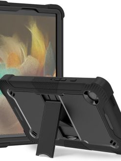 Case for Samsung Galaxy Tab A9 2023 (X115N) Rugged Tablet Case, Built in Kickstand PC TPU Dual Layer Hybrid, Raised Edge Camera & Screen Full Protect Shockproof Cover, Black