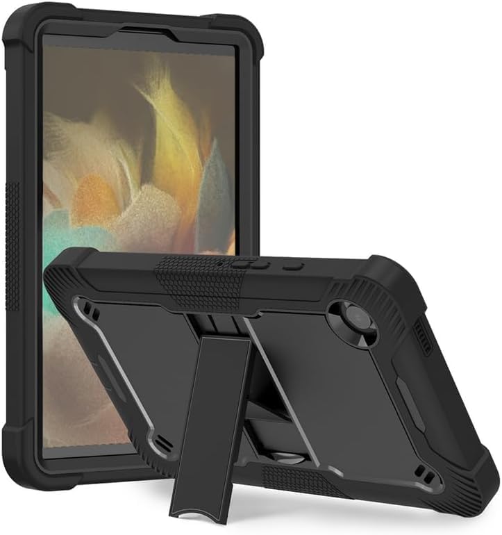 Case for Samsung Galaxy Tab A9 2023 (X115N) Rugged Tablet Case, Built in Kickstand PC TPU Dual Layer Hybrid, Raised Edge Camera & Screen Full Protect Shockproof Cover, Black