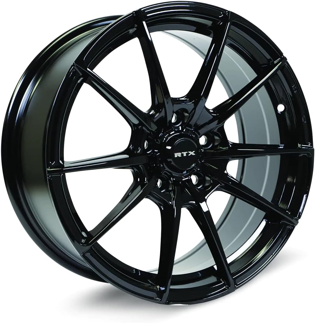 RTX SL01 Alloy Wheel Rim Gloss Black Size 17x7.5 Inch, Bolt Pattern 5x114.3,Offset 40, Center Bore 73.1 Center Caps Included, Lug Nuts NOT included (priced individually)