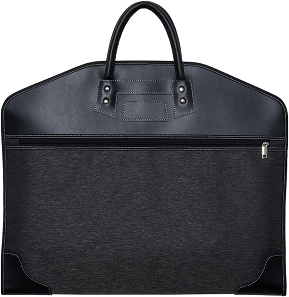 LXLTL Suit Clothes Covers Bags, Nylon stitching artificial leather handbag storage bag suit portable dust cover business travel business suit bag 39X23.6 inch,Black